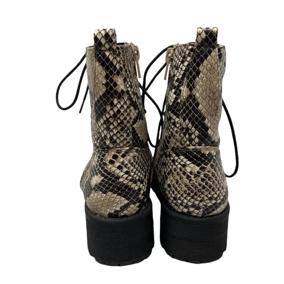 MIA Miki Snake Print Combat Boots Womens 6 Lace Up Faux Leather Lug Sole Grunge - Picture 5 of 12